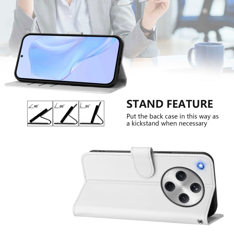 For OPPO Find X8 Skin Feel Solid Color Leather Phone Case with Lanyard