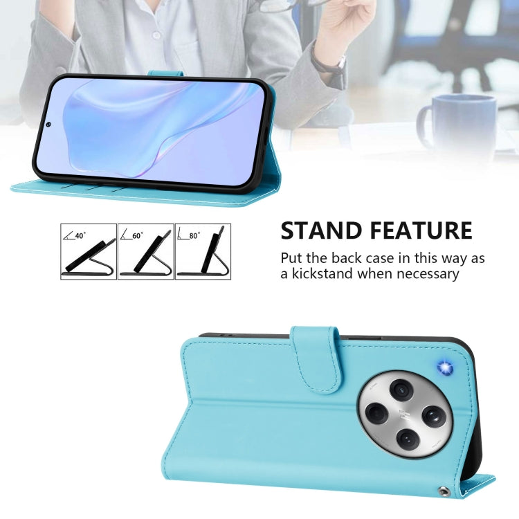 For OPPO Find X8 Skin Feel Solid Color Leather Phone Case with Lanyard