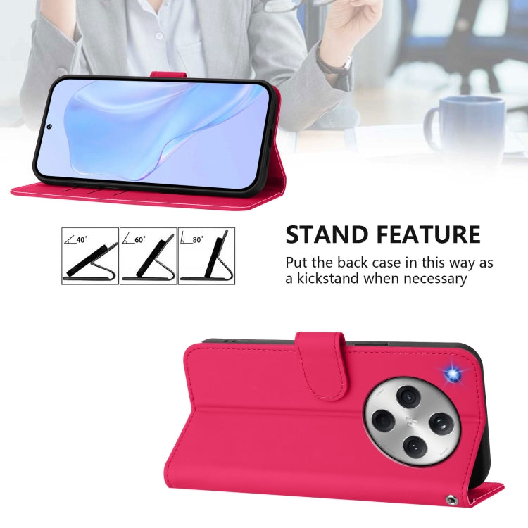 For OPPO Find X8 Skin Feel Solid Color Leather Phone Case with Lanyard