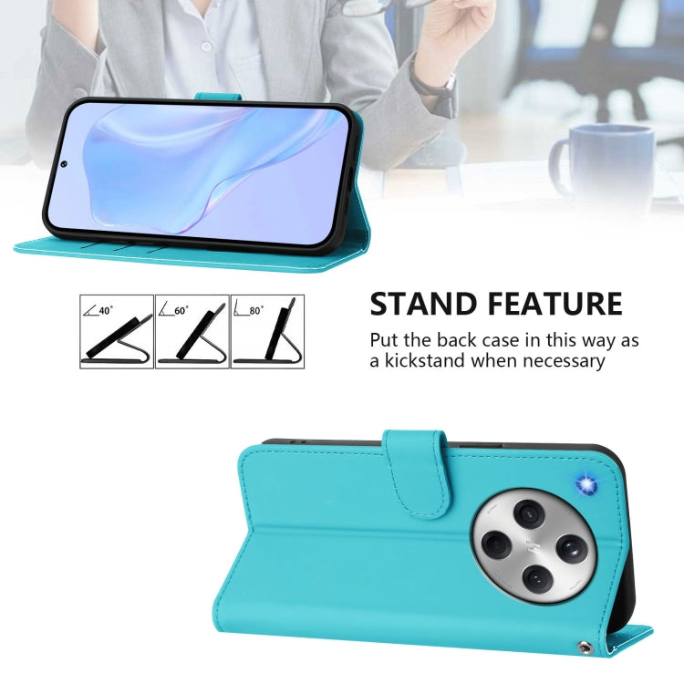 For OPPO Find X8 Skin Feel Solid Color Leather Phone Case with Lanyard