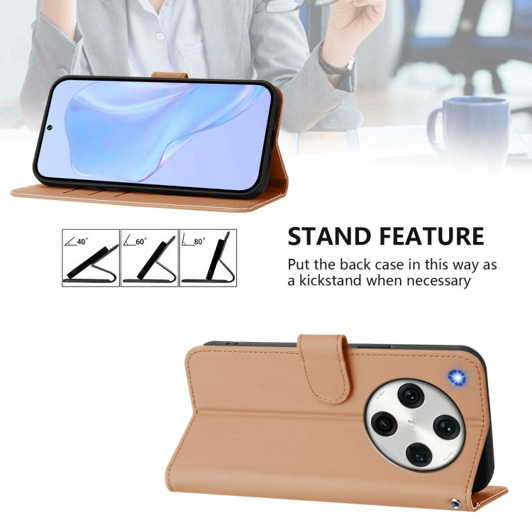 For OPPO Find X8 Pro Skin Feel Solid Color Leather Phone Case with Lanyard