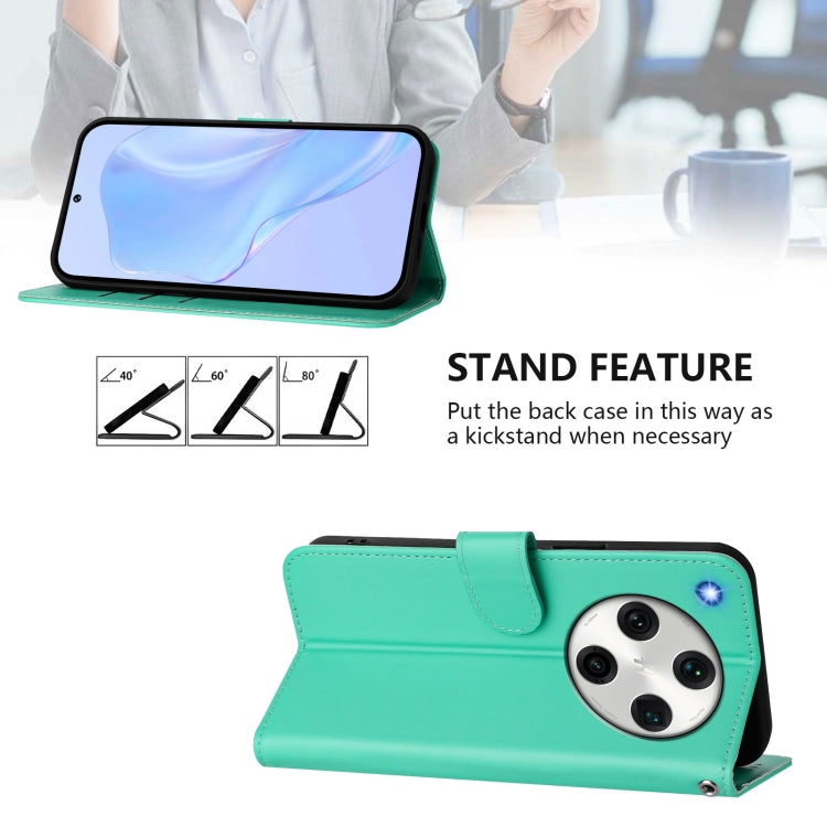 For OPPO Find X8 Pro Skin Feel Solid Color Leather Phone Case with Lanyard