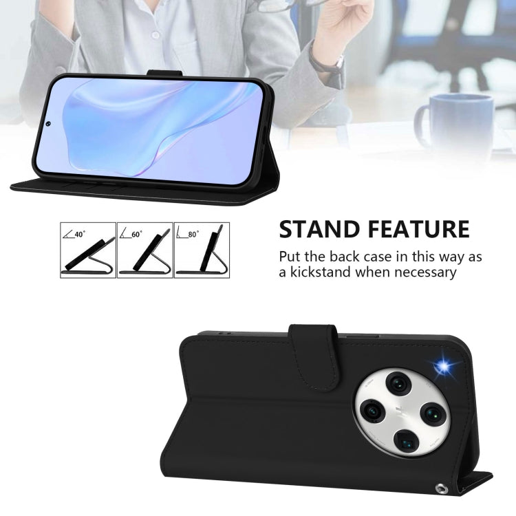 For OPPO Find X8 Pro Skin Feel Solid Color Leather Phone Case with Lanyard