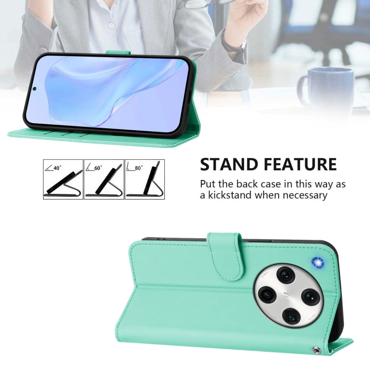 For OPPO Find X8 Pro Skin Feel Solid Color Leather Phone Case with Lanyard