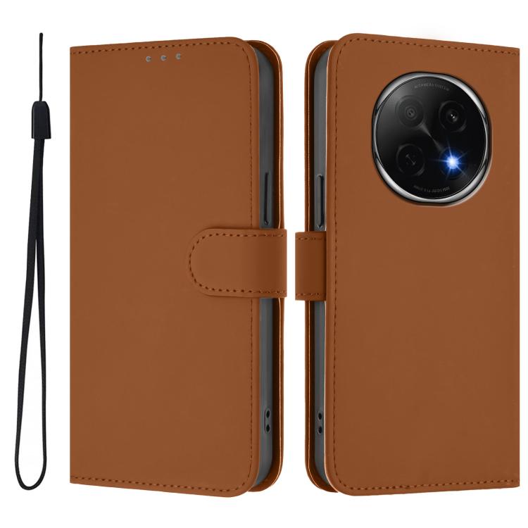 For OPPO A5 Pro China Skin Feel Solid Color Leather Phone Case with Lanyard