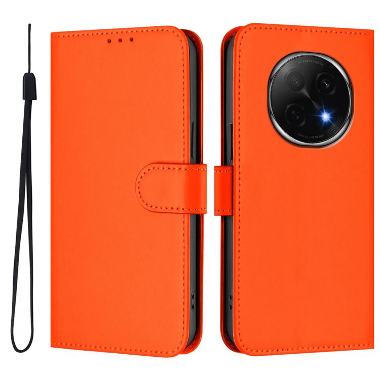 For OPPO A5 Pro China Skin Feel Solid Color Leather Phone Case with Lanyard