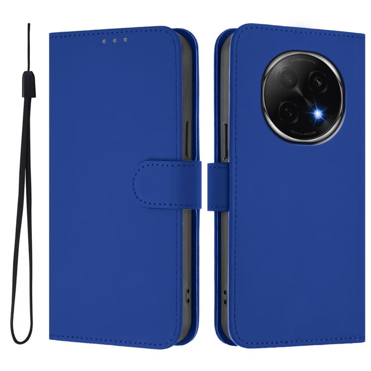 For OPPO A5 Pro China Skin Feel Solid Color Leather Phone Case with Lanyard