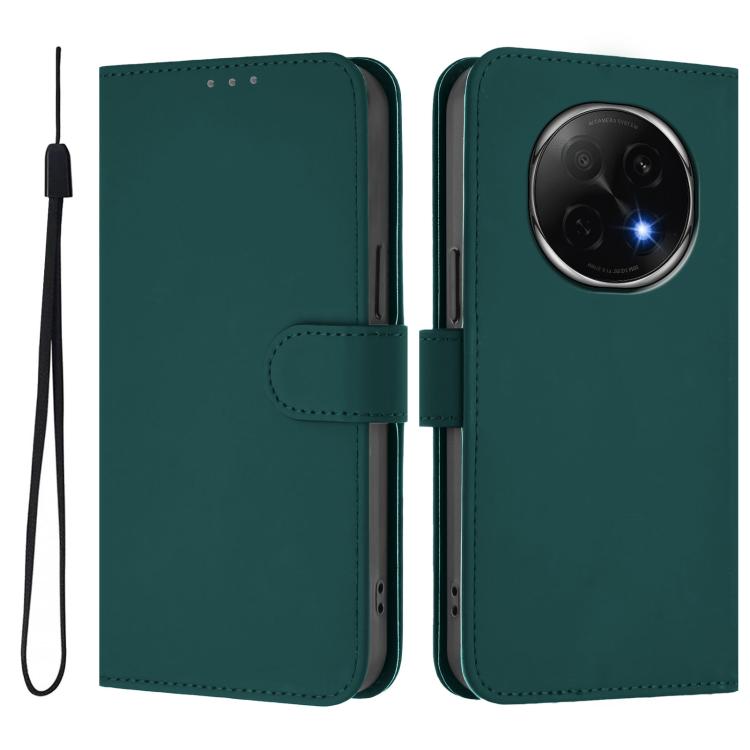 For OPPO A5 Pro China Skin Feel Solid Color Leather Phone Case with Lanyard