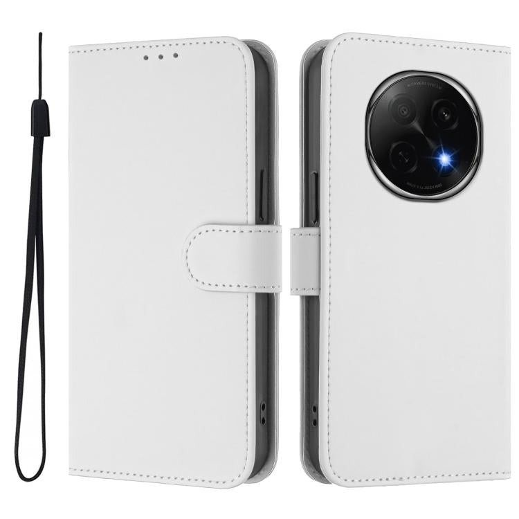 For OPPO A5 Pro China Skin Feel Solid Color Leather Phone Case with Lanyard