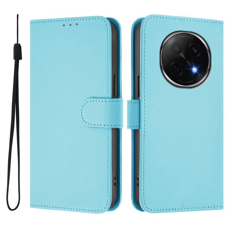 For OPPO A5 Pro China Skin Feel Solid Color Leather Phone Case with Lanyard