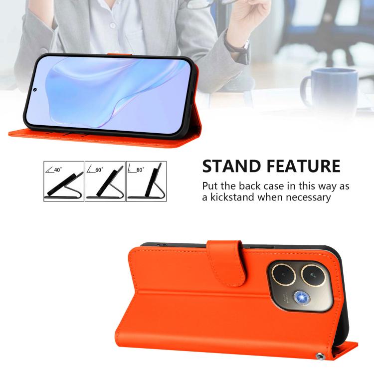 For OPPO A5 Pro 5G Global Skin Feel Solid Color Leather Phone Case with Lanyard