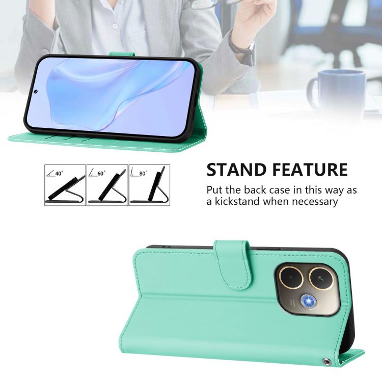 For OPPO A5 Pro 5G Global Skin Feel Solid Color Leather Phone Case with Lanyard