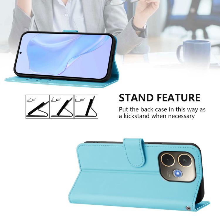 For OPPO A5 Pro 5G Global Skin Feel Solid Color Leather Phone Case with Lanyard