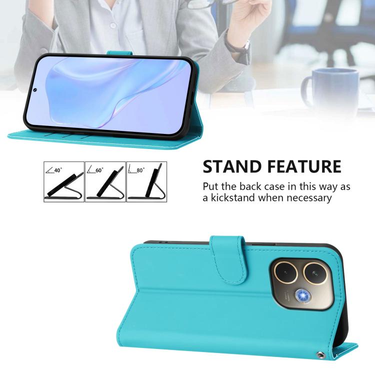For OPPO A5 Pro 5G Global Skin Feel Solid Color Leather Phone Case with Lanyard