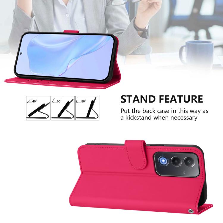For OPPO A5 5G Global / A3 Pro 5G Global Skin Feel Solid Color Leather Phone Case with Lanyard