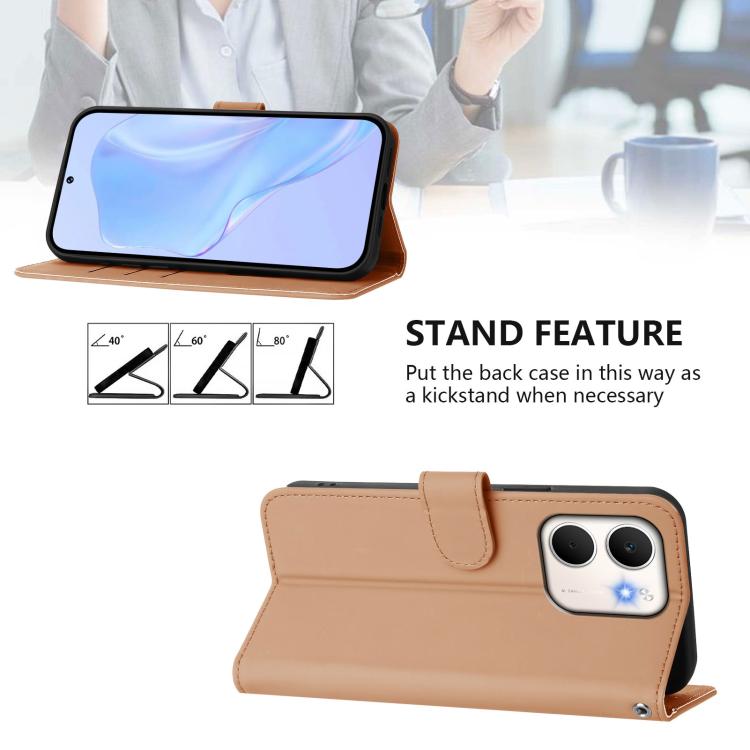 For OPPO A5X 4G / 5G Global Skin Feel Solid Color Leather Phone Case with Lanyard
