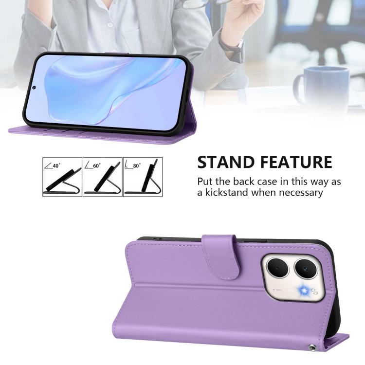 For OPPO A5X 4G / 5G Global Skin Feel Solid Color Leather Phone Case with Lanyard