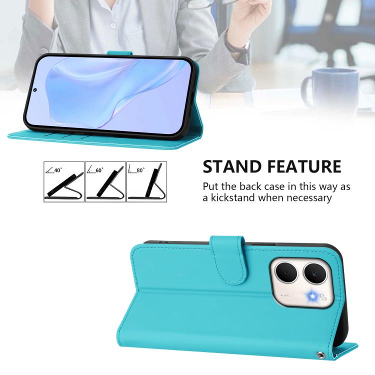 For OPPO A5X 4G / 5G Global Skin Feel Solid Color Leather Phone Case with Lanyard