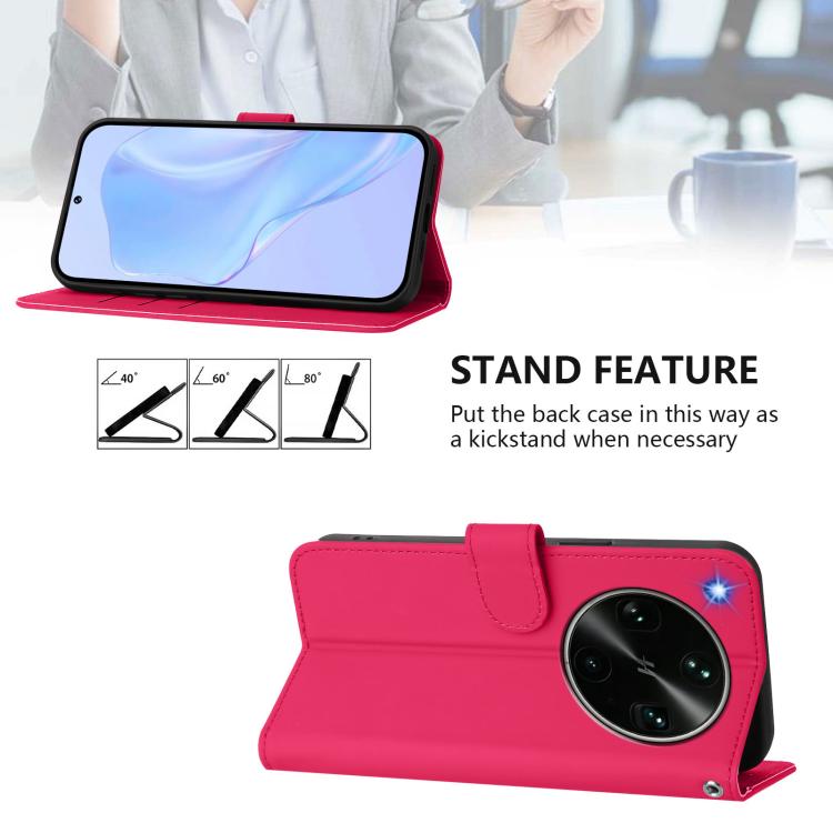 For OPPO Find X9 Ultra Skin Feel Solid Color Leather Phone Case with Lanyard