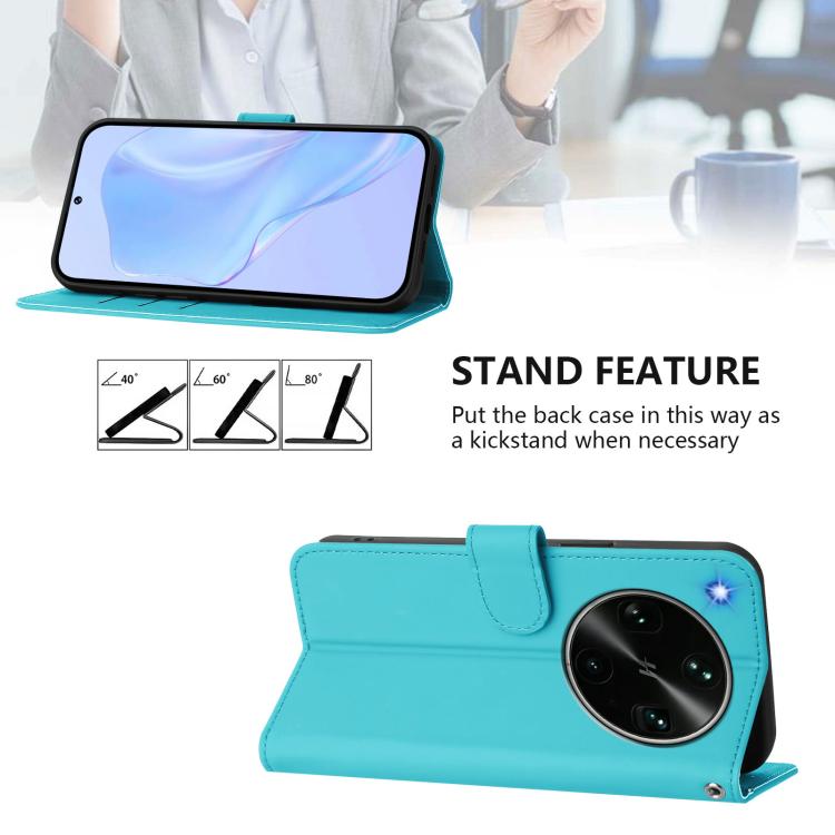 For OPPO Find X9 Ultra Skin Feel Solid Color Leather Phone Case with Lanyard