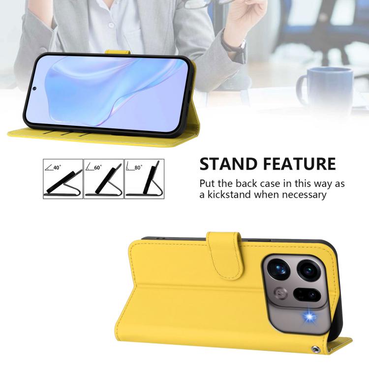 For OPPO Find X9s Pro 5G Skin Feel Solid Color Leather Phone Case with Lanyard