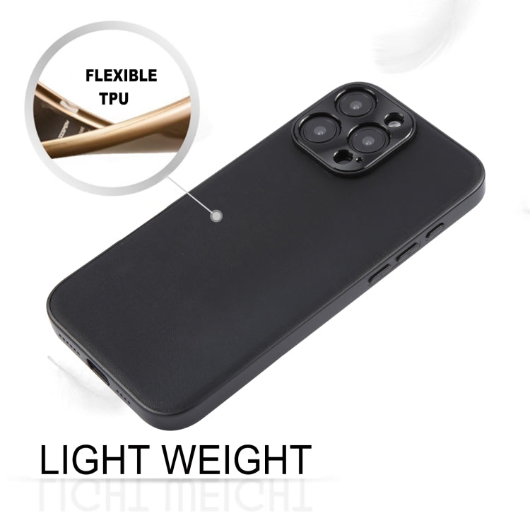 For iPhone 16 Pro Max GEBEI Plain Leather TPU Hybrid PU Phone Case