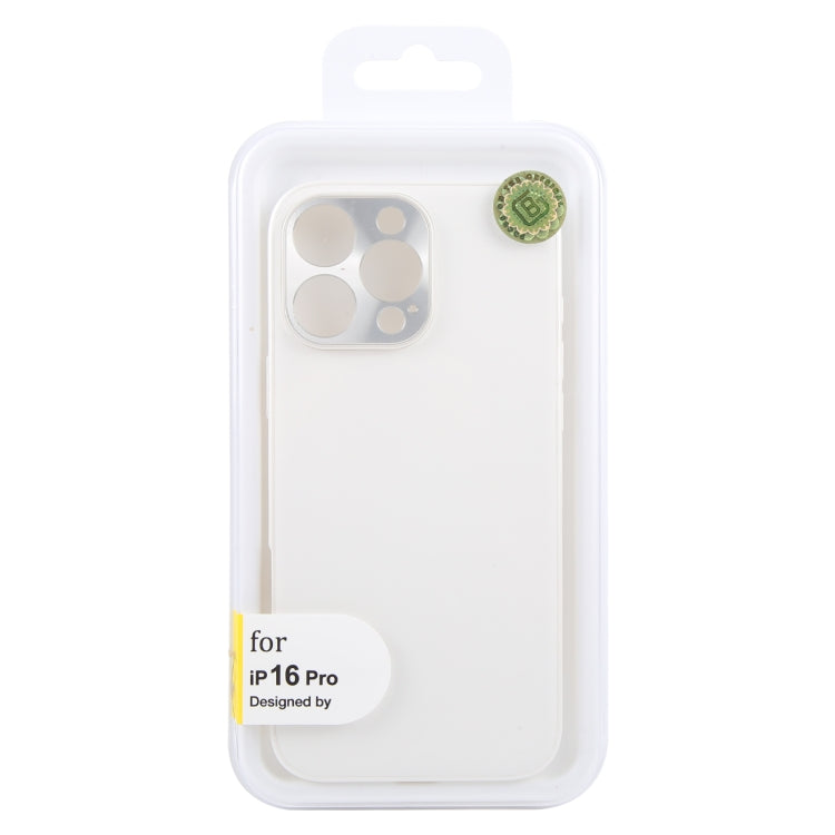 For iPhone 16 Pro GEBEI Plain Leather TPU Hybrid PU Phone Case