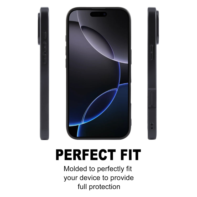 For iPhone 16 Pro GEBEI Plain Leather TPU Hybrid PU Phone Case