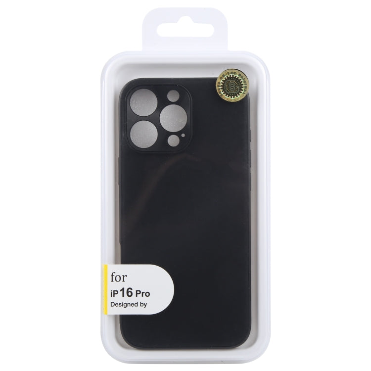 For iPhone 16 Pro GEBEI Plain Leather TPU Hybrid PU Phone Case