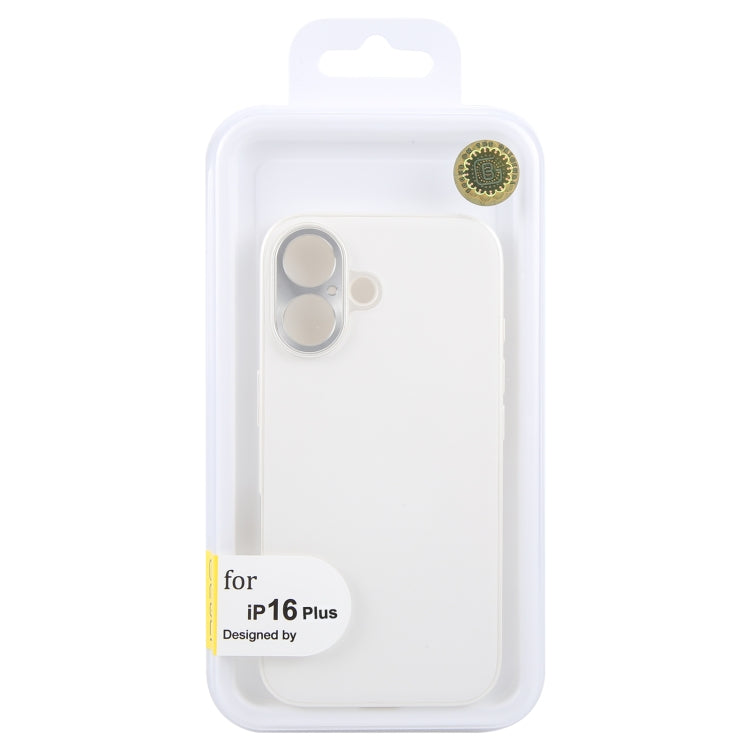 For iPhone 16 Plus GEBEI Plain Leather TPU Hybrid PU Phone Case