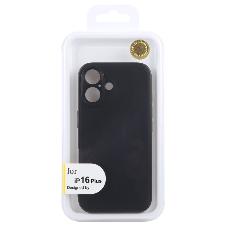 For iPhone 16 Plus GEBEI Plain Leather TPU Hybrid PU Phone Case