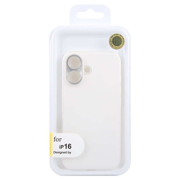 For iPhone 16 GEBEI Plain Leather TPU Hybrid PU Phone Case