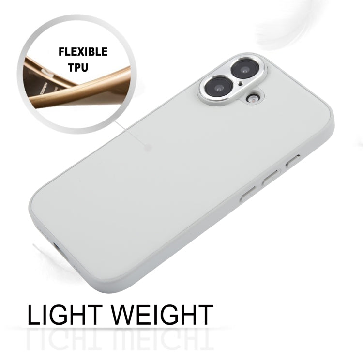 For iPhone 16 GEBEI Plain Leather TPU Hybrid PU Phone Case