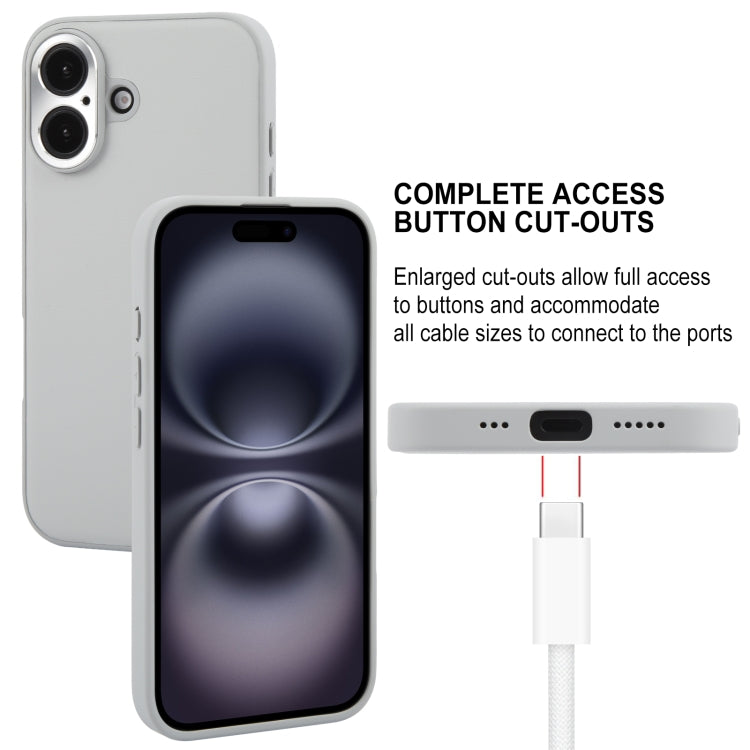 For iPhone 16 GEBEI Plain Leather TPU Hybrid PU Phone Case
