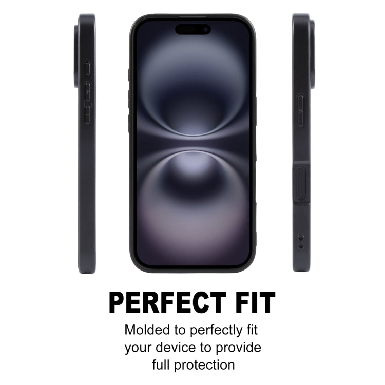 For iPhone 16 GEBEI Plain Leather TPU Hybrid PU Phone Case