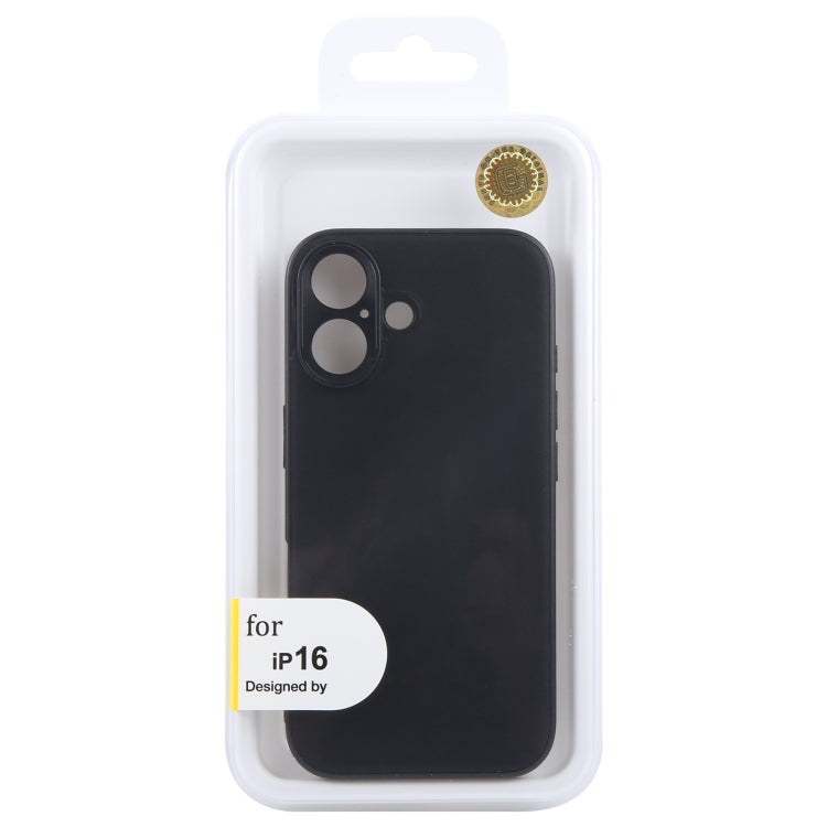 For iPhone 16 GEBEI Plain Leather TPU Hybrid PU Phone Case