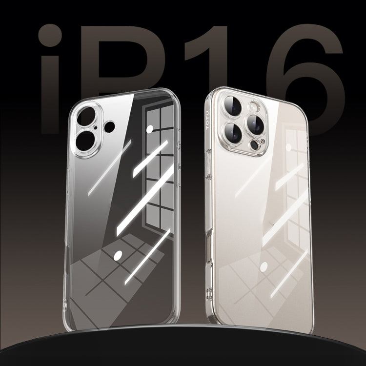 For iPhone 16 Plus TOTU PC-1 Soft Series Precision Lens Holes TPU Phone Case - Transparent