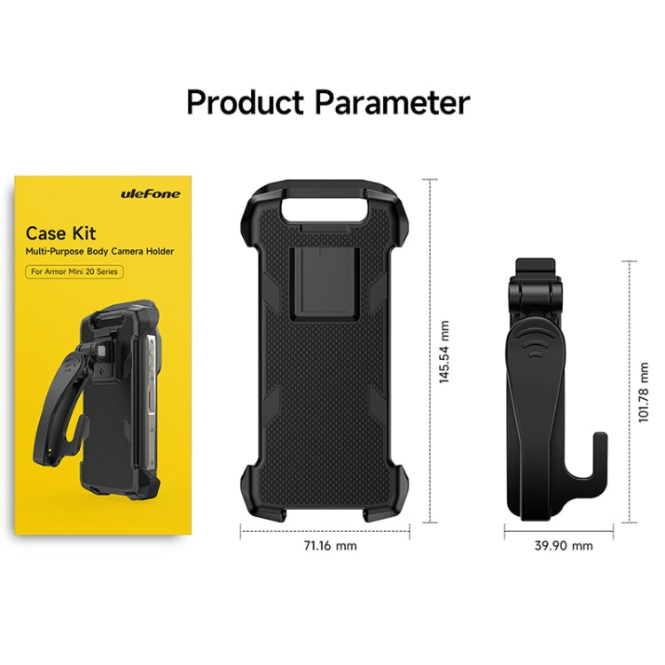 For Ulefone Armor mini 20T Pro / 20 Pro Ulefone Back Clip Phone Case - Black