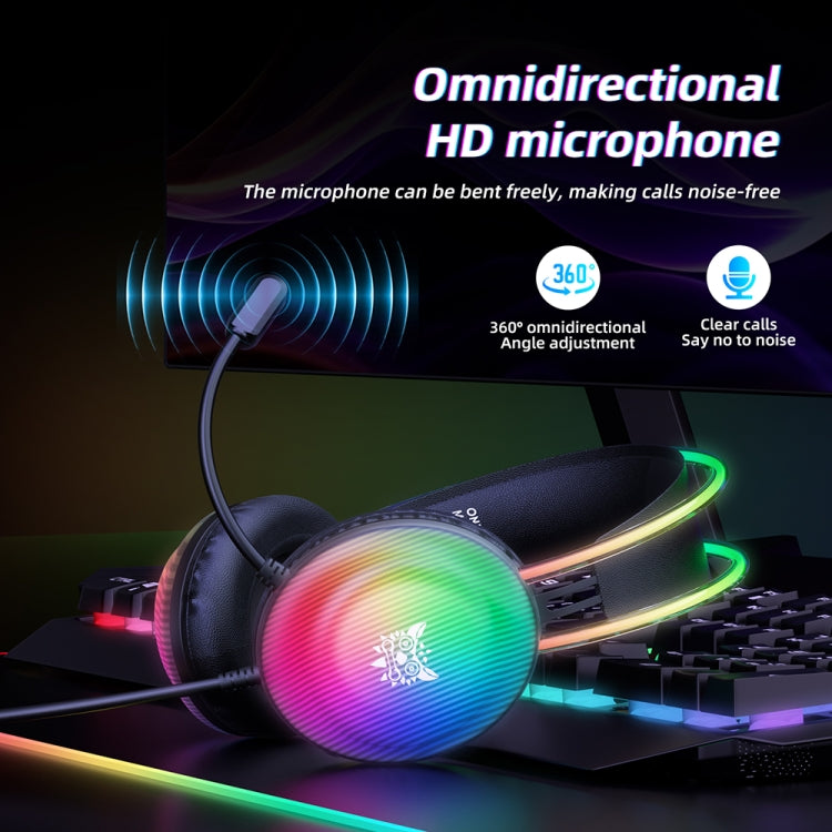 ONIKUMA X29 Head-mounted RGB Light Wired Gaming Headset, Cable Length: 2.2m - Black