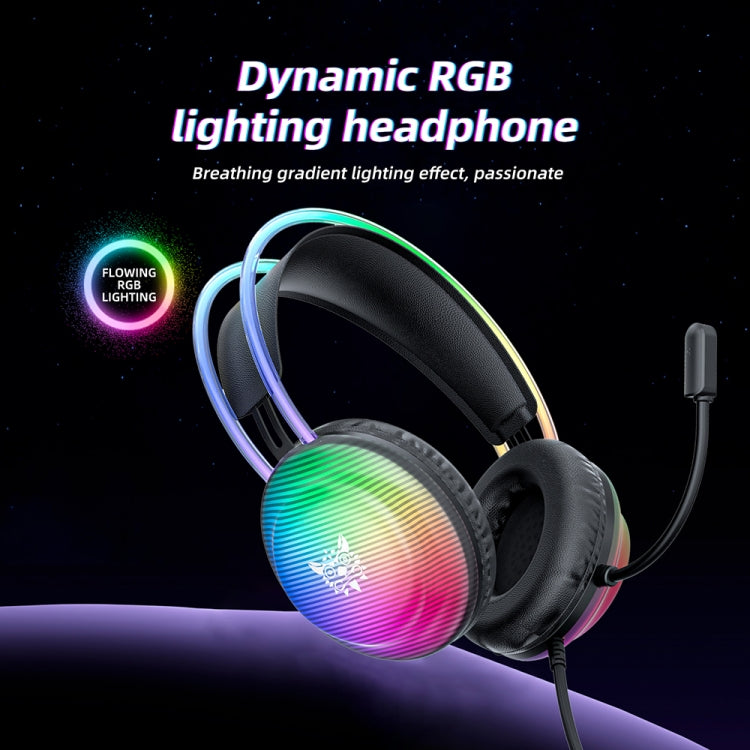 ONIKUMA X29 Head-mounted RGB Light Wired Gaming Headset, Cable Length: 2.2m - Black