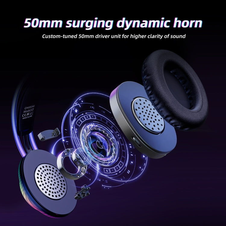 ONIKUMA X29 Head-mounted RGB Light Wired Gaming Headset, Cable Length: 2.2m - Black