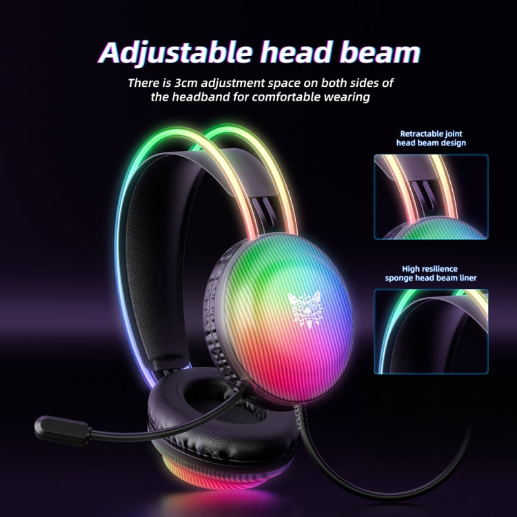 ONIKUMA X29 Head-mounted RGB Light Wired Gaming Headset, Cable Length: 2.2m - Black