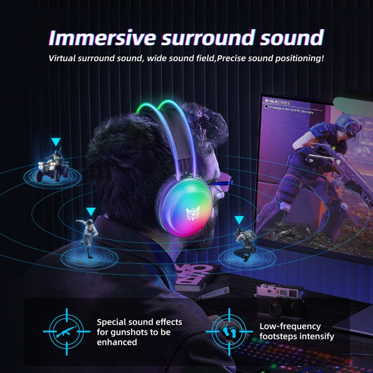 ONIKUMA X29 Head-mounted RGB Light Wired Gaming Headset, Cable Length: 2.2m - Black
