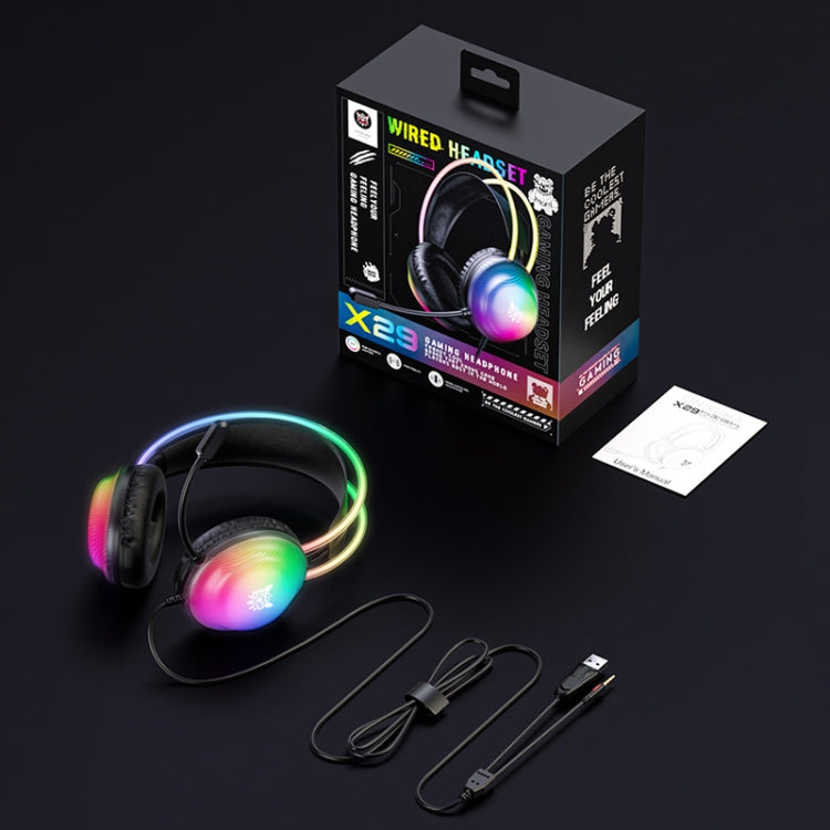 ONIKUMA X29 Head-mounted RGB Light Wired Gaming Headset, Cable Length: 2.2m - Black
