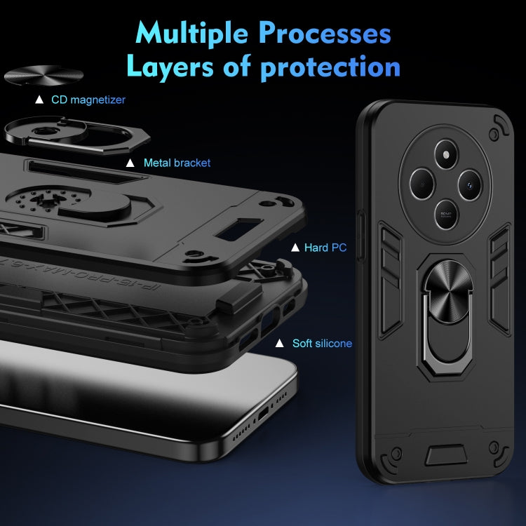 For Redmi 14C 4G Shockproof Metal Ring Holder Phone Case