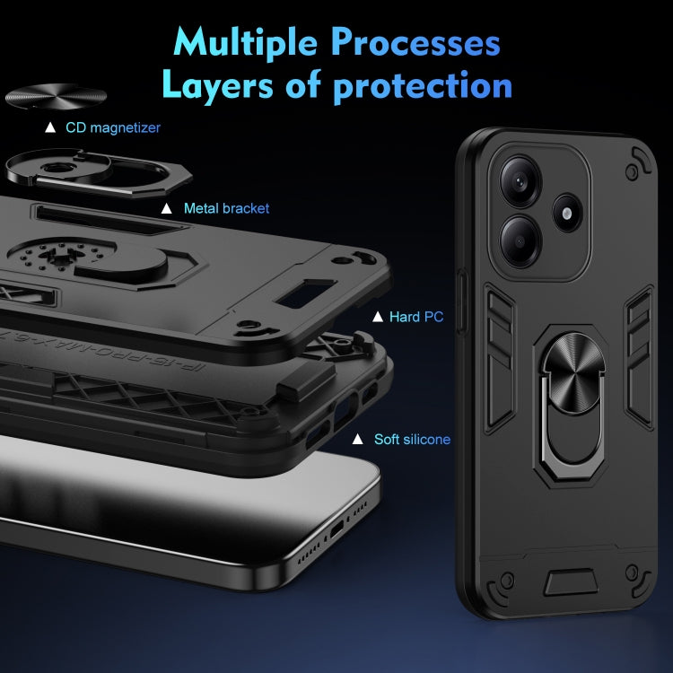 For Redmi Note 14 5G Shockproof Metal Ring Holder Phone Case