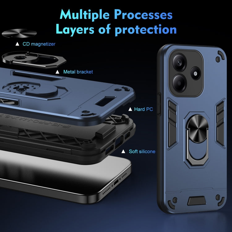 For Redmi Note 14 5G Shockproof Metal Ring Holder Phone Case