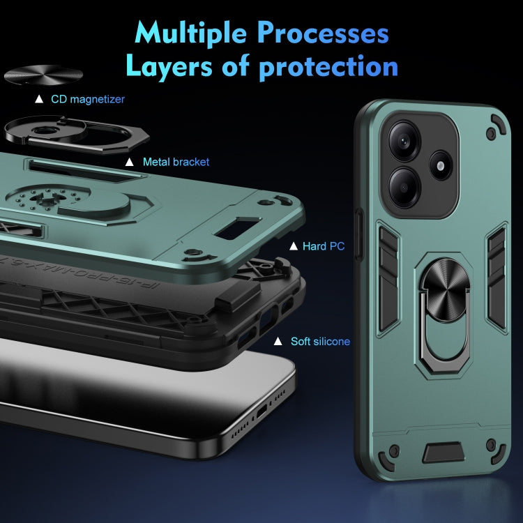 For Redmi Note 14 5G Shockproof Metal Ring Holder Phone Case