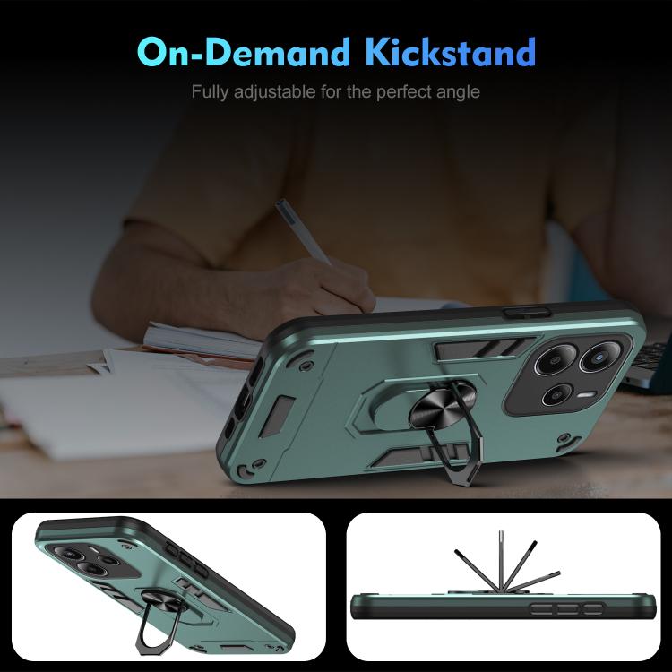 For Redmi Note 14 4G 164.84mm Shockproof Metal Ring Holder Phone Case