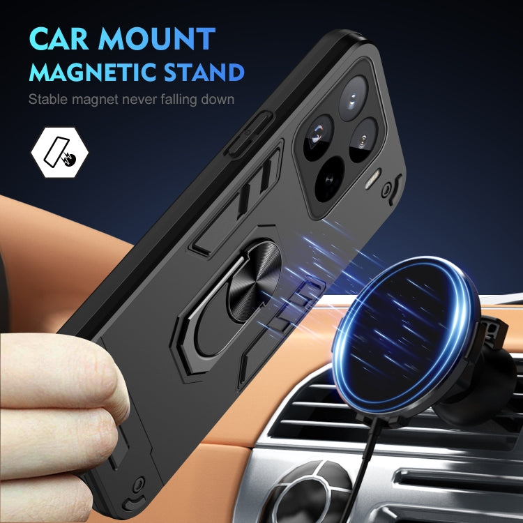 For Xiaomi 15 Pro Shockproof Metal Ring Holder Phone Case
